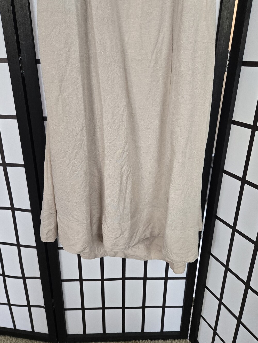 Astr Sarai Spaghetti Strap Midi Light Beige Linen Blend Dress - Picture 6 of 12